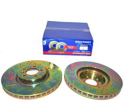 Front Brake Discs - Vented - Pair - Britpart Performance